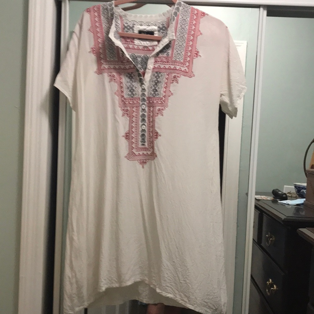 Sheer embroidery dress